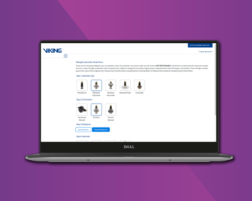 Computer using the Dry Sprinkler Order Form